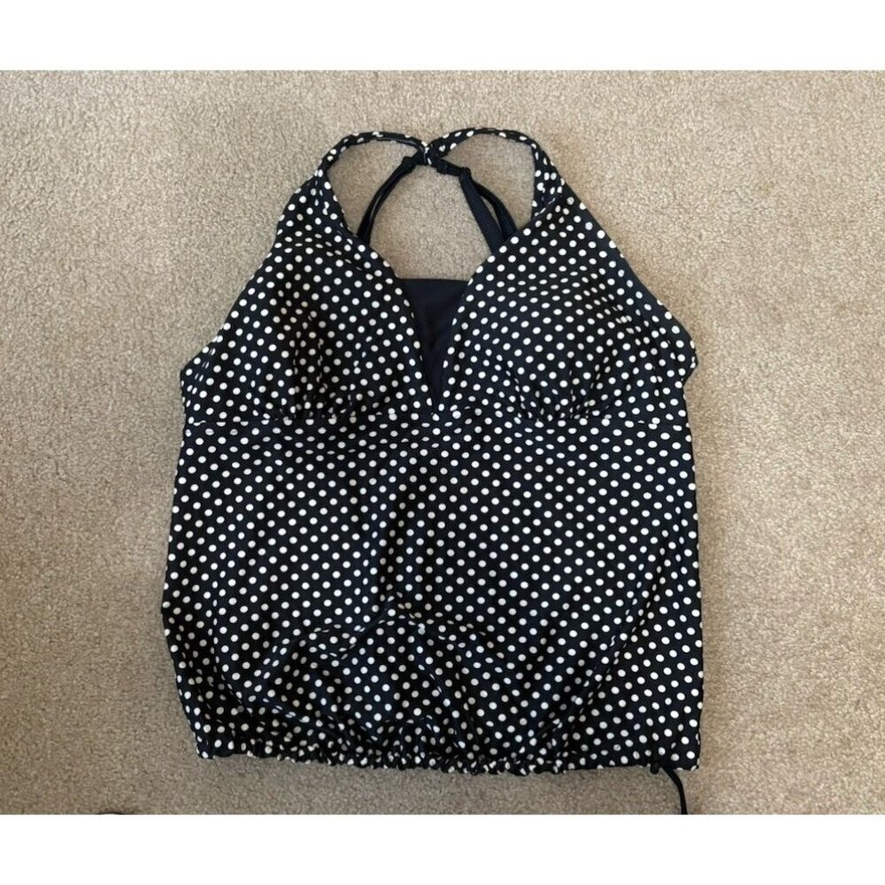 Mermaid Maternity Size 2X Polka Dot Tankini Swim Top Adjustable Straps